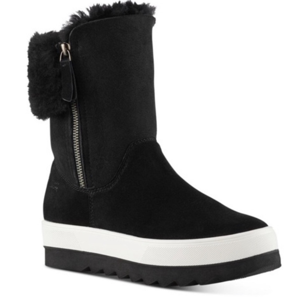 COUGAR Vera Shearling Waterproof Chelsea Boot Black Suede
